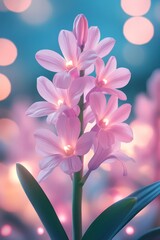 Fototapeta premium Exquisite hyacinth bloom with a dreamy, photorealistic illuminated ambiance