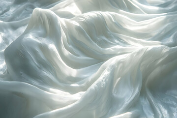 Obraz premium Draped white fabric, soft light, abstract texture, background design
