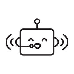 Fototapeta premium AI voice chatbot assistant flat illustration