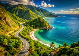 Scenic Coastal Drive, Haiti: Lush Mountains & Turquoise Sea