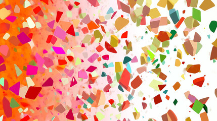 Colorful abstract shapes create a vibrant splash of patterns in a modern design setting. Generative AI
