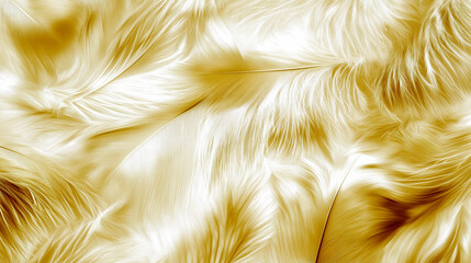 Golden feather texture creates an elegant background full of softness and warmth. Generative AI