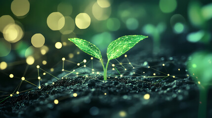 Glowing Plant Art: A Mystical Abstract Scene
