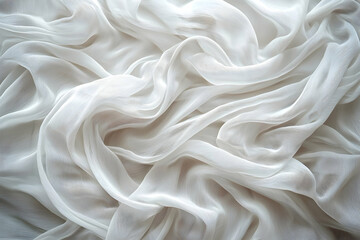 Obraz premium White fabric texture, smooth flowing drapes. Possible use background, pattern