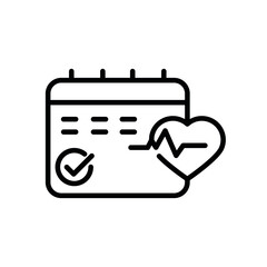 Heart fitness calendar icon