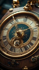 Obraz premium Classic timepiece clock face macro high resolution hd photo