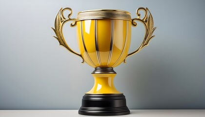 Yellow Trophy cup isolated , perfect for award celebrations, competitions, and achievement recognition graphics	
