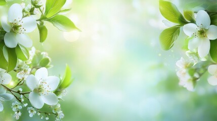 Beautiful background template made of Spring flowers.