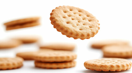 Crisp Cracker Floating in Mid-Air