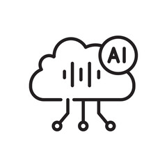 AI voice cloud computing icon