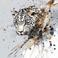 Abstract Leopard Portrait