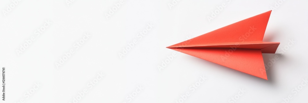 Fototapete elevating business strategies with a red paper plane on white background showcasing innovation and s