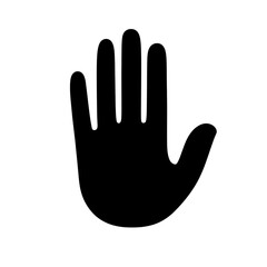 Obraz premium Isolated Silhouette of Hand in Stop Gesture