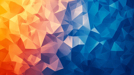 Fototapeta premium Geometric Pattern: Triangles with Gradient Colors in Orange and Blue