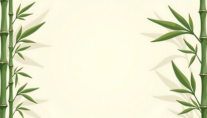 Fototapeta premium Bamboo stems against a light background