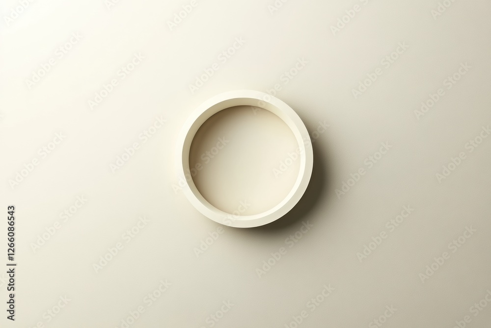 Poster Minimalist circular object on a plain surface, creating a sense of simplicity and elegance in design. Generative AI
