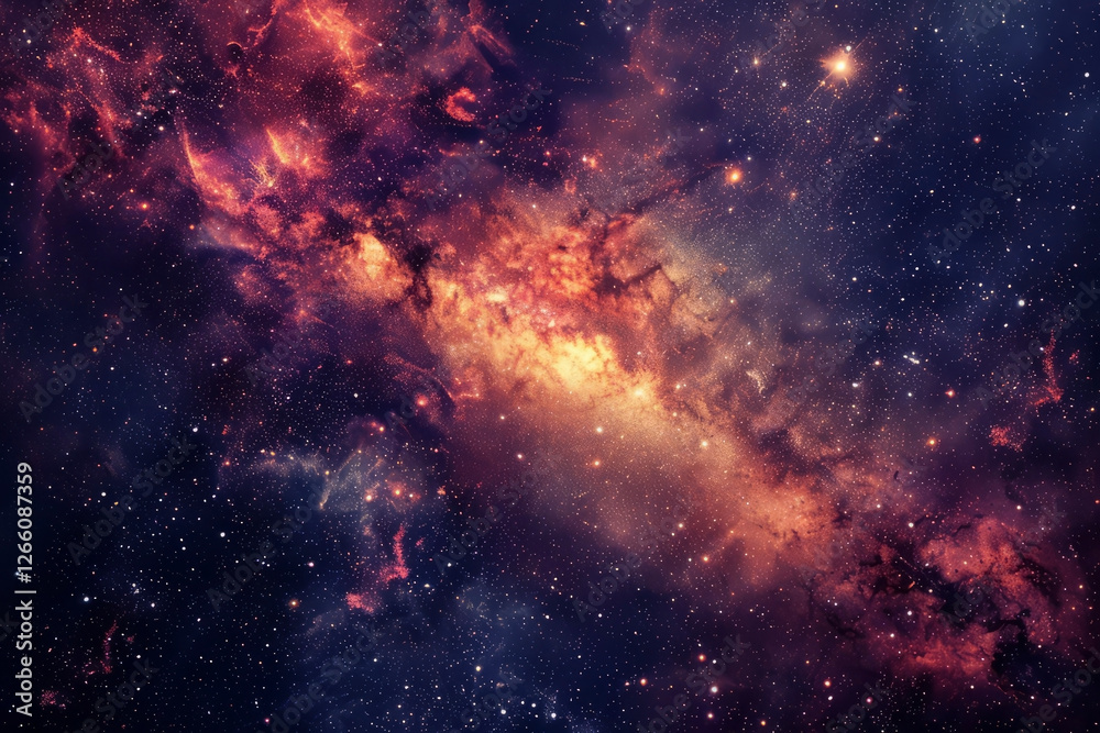 Canvas Prints beautiful red galaxy. generative ai