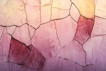 Fototapeta premium Pink and purple cracked wall texture background