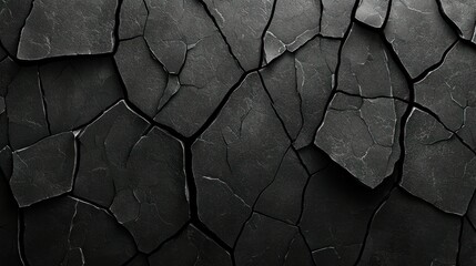 Cracked dark gray rock surface background showing texture and details, for wallpaper