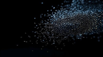 Obraz premium Abstract Dark Background with Blue and Silver Particles