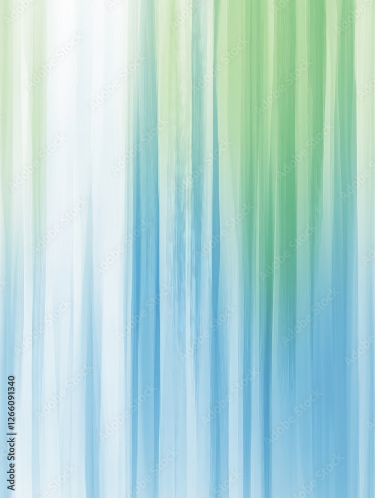 Poster vertical abstract lines evoke the serenity of spring rain with soothing shades of blue and green for