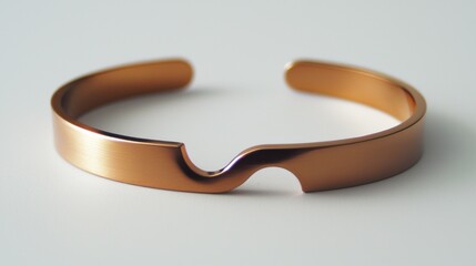 Copper bangle, minimalist design, studio shot, smooth surface