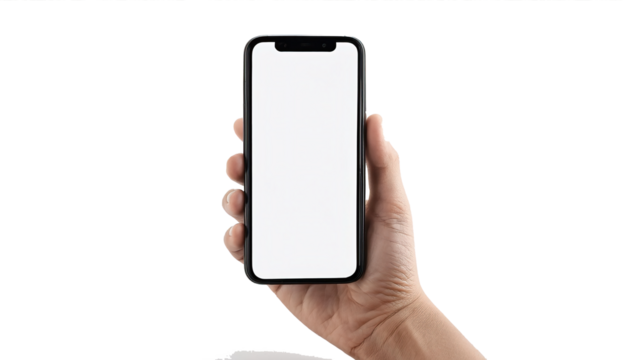 smartphone mockup blank screen isolated