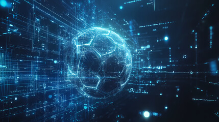 Fototapeta premium Futuristic Data Sphere in Matrix Space