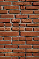 Obraz premium Brick Wall Texture: A detailed close-up of a rustic brick wall, showcasing the rich texture and color variations of the aged bricks. Perfect for design projects needing an authentic touch.