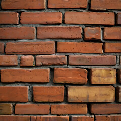 Obraz premium Red Brick Wall Texture: Close-up of a weathered red brick wall, showcasing the intricate details of the brickwork and the natural variation in color and texture.