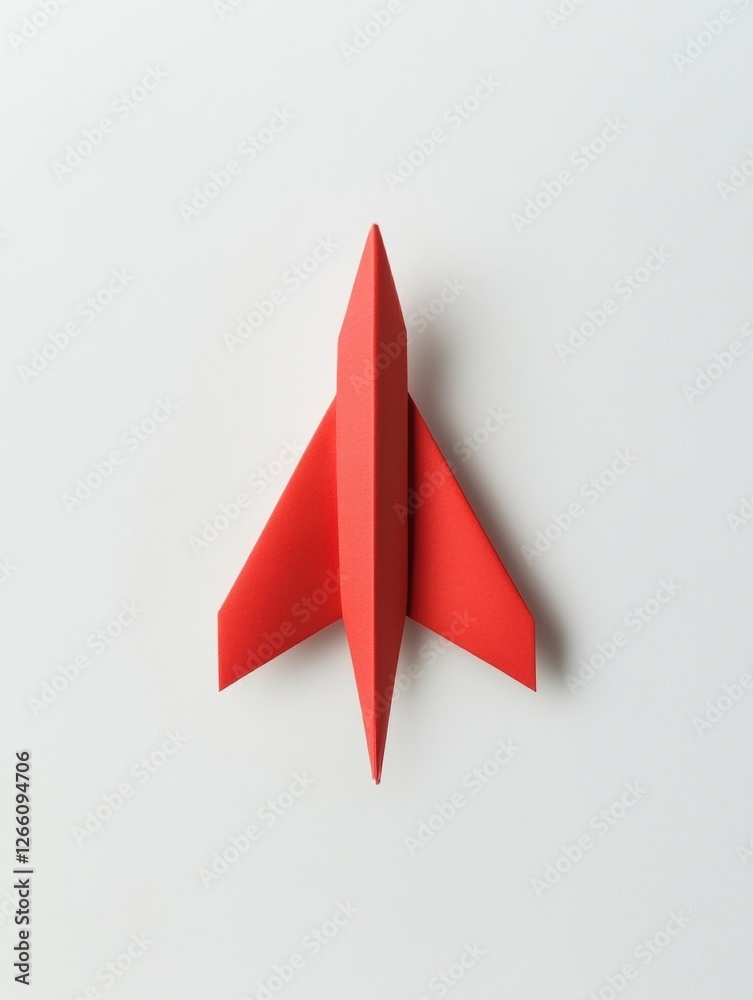 Leinwandbilder red paper plane representing business strategy and innovation on a white background for success conc