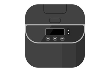 Fototapeta premium 炊飯器のベクターイラスト 黒 ブラック
