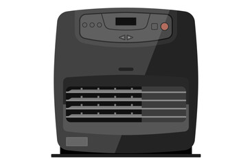 暖房・ヒーターのベクターイラスト 黒 ブラック