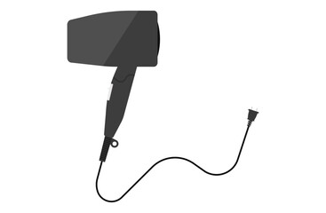 ドライヤーのベクターイラスト 黒 ブラック