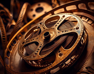 old vintage film strip reel detail backdrop
