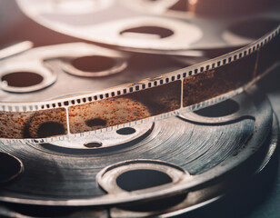 old vintage film strip reel detail backdrop