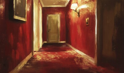 Obraz premium Entering hotel room