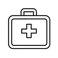 Obraz premium First aid kit outline against white background