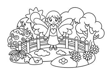 Coloring book page design vector
