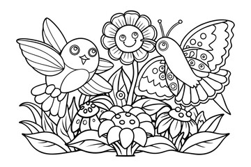 Coloring book page design vector illustration