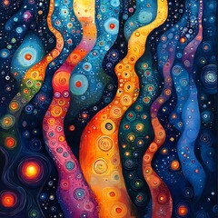 Cosmic swirling colorful patterns high resolution hd picture