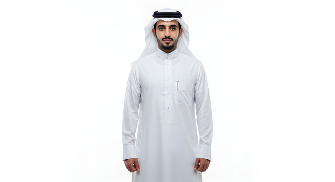 traditional khaliji dress isolated on white background