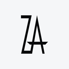 Initial Letter ZA Logo Design Outstanding Creative Modern Symbol  Sign Basic RGB