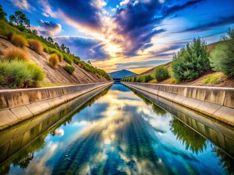 Surreal Irrigation Canal, Santa Ana Reservoir, Spain: Dreamlike Waterway
