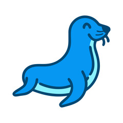Ocean wildlife sea lion icon