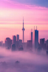 Obraz premium chicago skyline at sunset