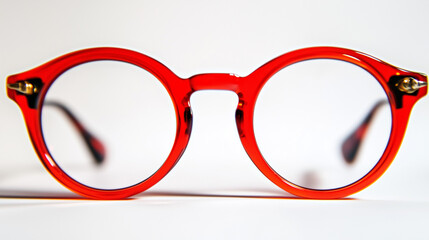 アンティーク調のレトロなべっ甲柄丸メガネ