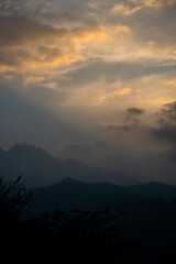 Sunset over the Mountains of Sri Lanka