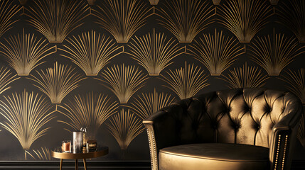 Obraz premium 1920s-Inspired Elegant Art Deco Design in Gold and Black