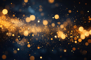 Fototapeta premium Golden festive bokeh lights creating a warm and magical holiday atmosphere.